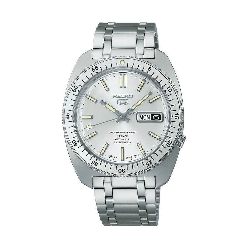 Seiko 5 Sports ‘Gene Kranz’ Recreation Limited Edition 38.2mm Silver Dial Steel Bracelet Watch image number 0