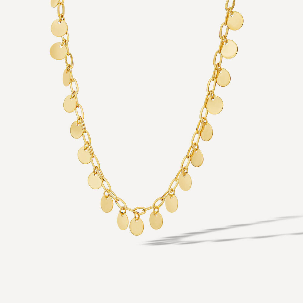 9ct Yellow Gold Polished Mini Discs Necklet image number 2