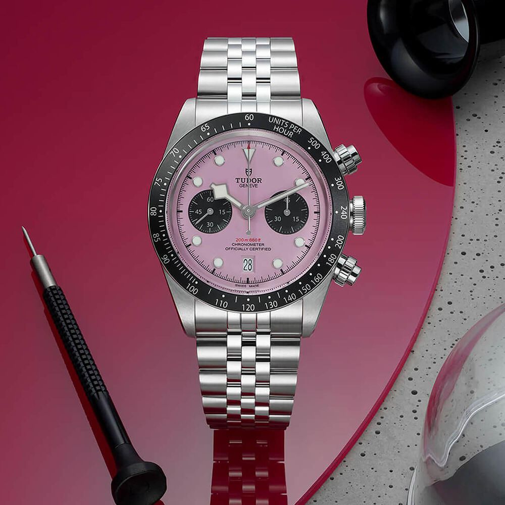 TUDOR Black Bay Chrono 41mm Pink Dial Steel Bracelet Watch image number 4