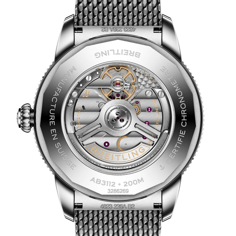 Breitling Superocean Heritage B31 Automatic 44mm Black Dial Mesh Steel Bracelet Watch image number 1