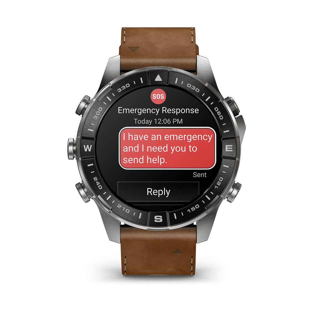 Garmin MARQ Adventurer (Gen 3) 47mm Grade 5 Titanium Case Brown Italian Leather Watch