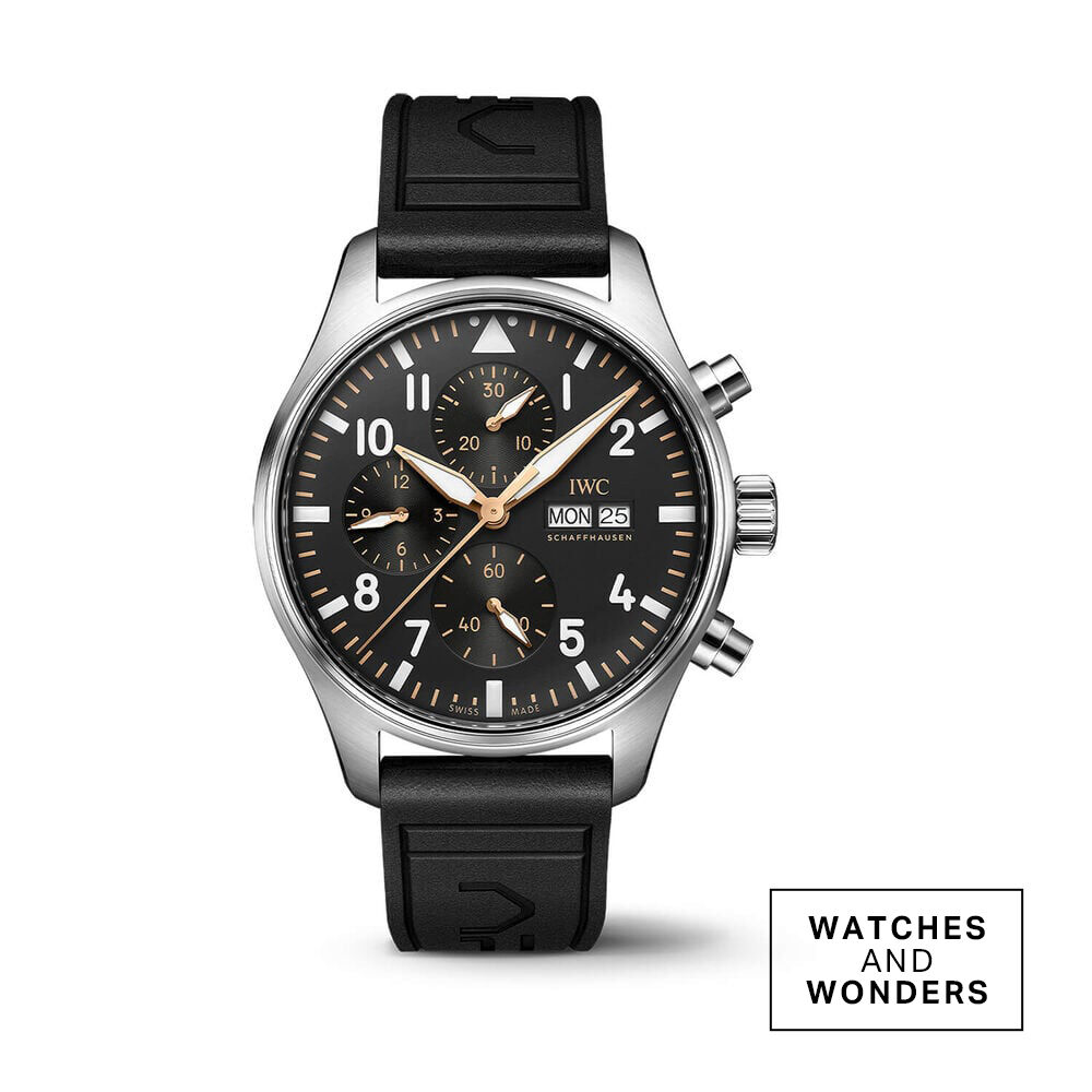 IWC Schaffhausen Pilot’s Chronograph APX GP 43mm Black Dial Rubber Strap Watch
