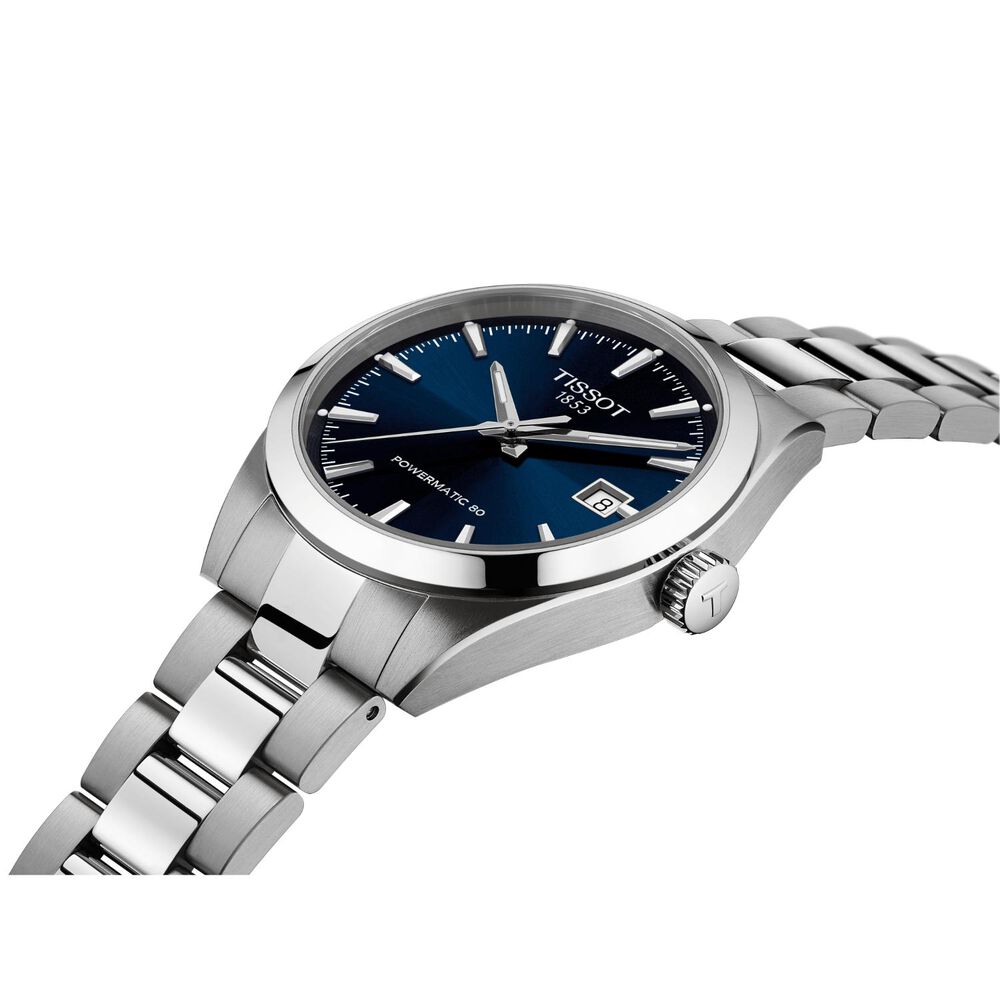 Tissot Gentleman Auto 38mm Blue Dial Steel Case Bracelet Watch