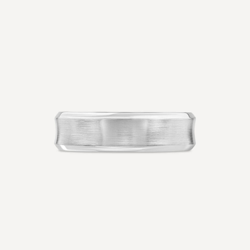 Platinum 6mm Matte Centre Edge Men's Wedding Ring image number 1