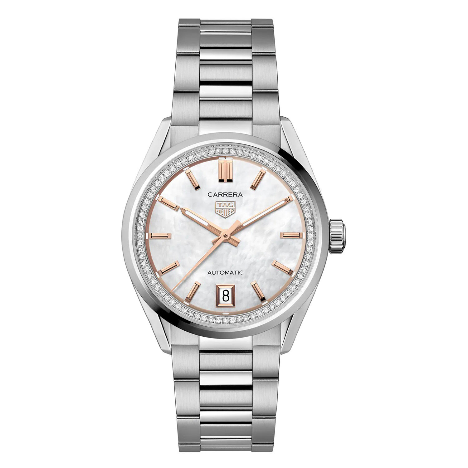 TAG Heuer Carrera Date 36mm MOP Diamonds Bracelet Watch