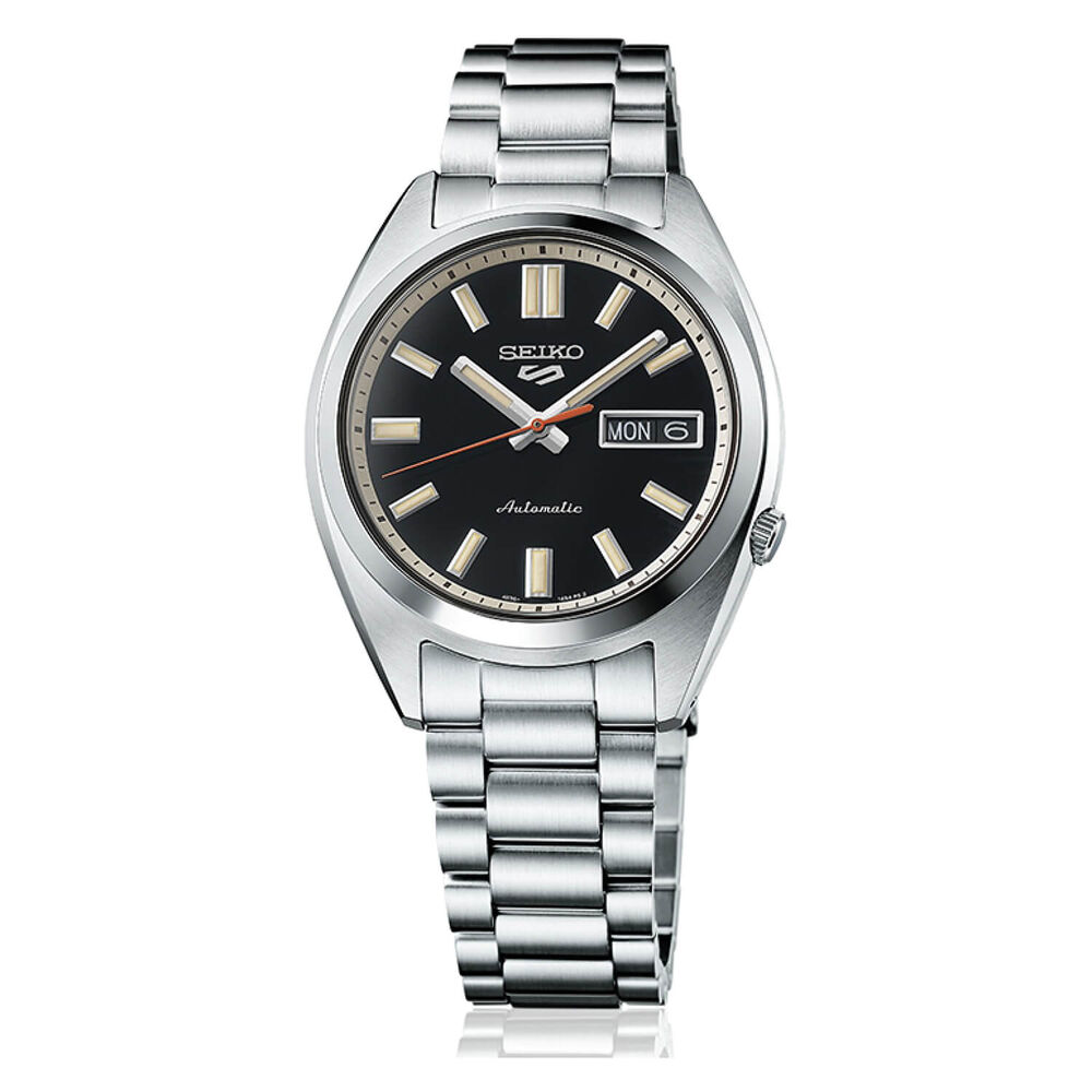 Seiko 5 Sports SNXS ‘Deep black wash’ Classic Sports 37.4mm Black Dial Steel Bracelet Watch
