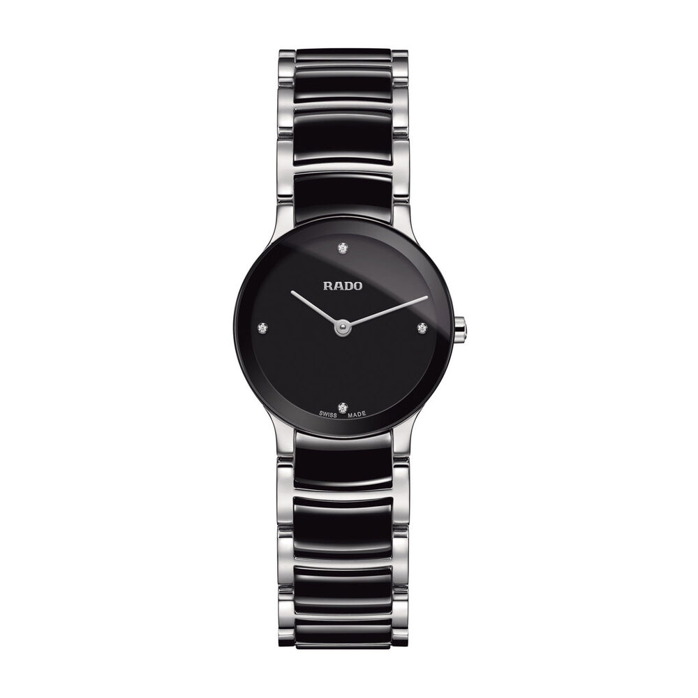 Rado Centrix XS Black Diamond Dial Steel Ceramic Ladies' Watch