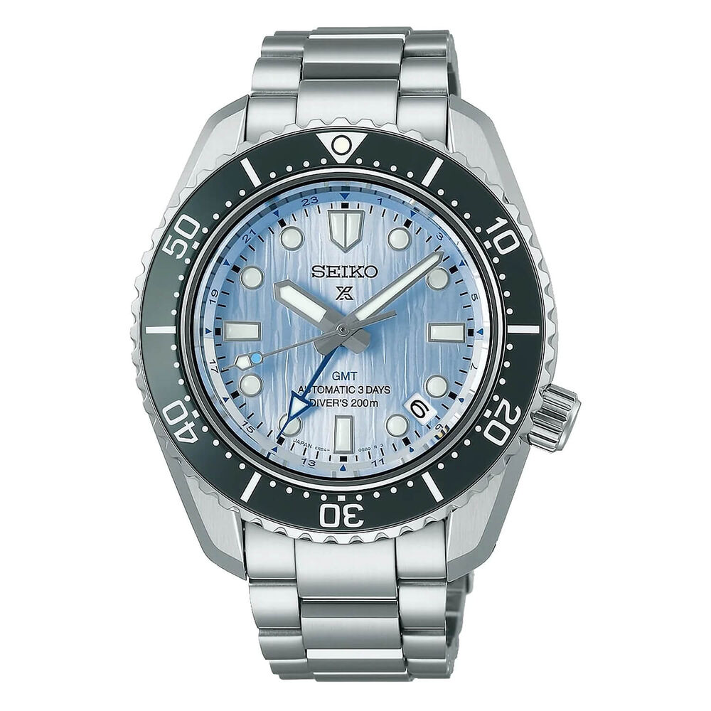 Seiko Prospex Limited Edition Diver’s GMT “Glacier blue” 1968 Modern 42mm Blue Dial Bracelet Watch