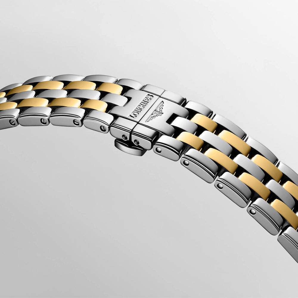 Longines Elegance Flagship Classic 40mm White Dial Yellow Gold PVD Steel Bracelet Watch image number 4