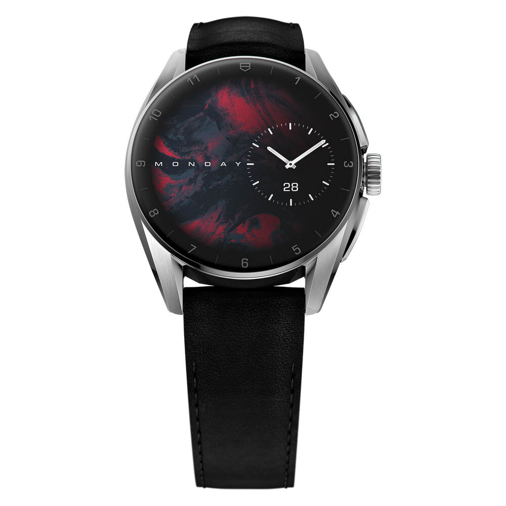 TAG Heuer Connected Calibre E4 42mm Dial Touch Screen Black Leather Strap Watch image number 1