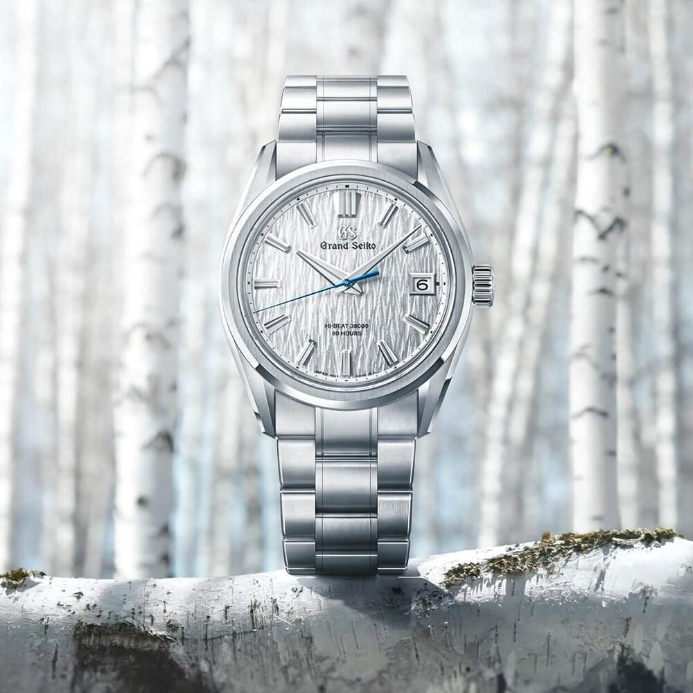 Grand Seiko Evolution 9 'White Birch' Hi-Beat 40mm Steel Bracelet Watch