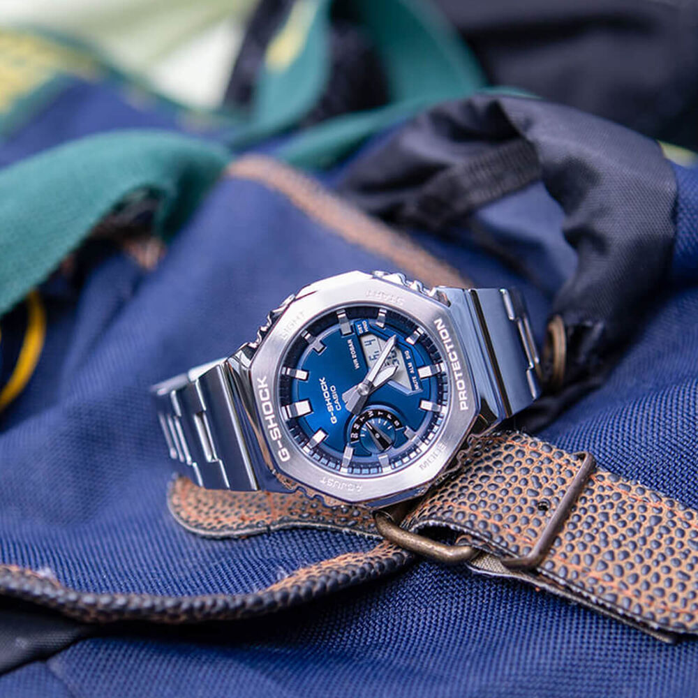 G-SHOCK G-STEEL 49.3mm Navy Blue Dial Stainless Steel Bracelet Watch image number 3