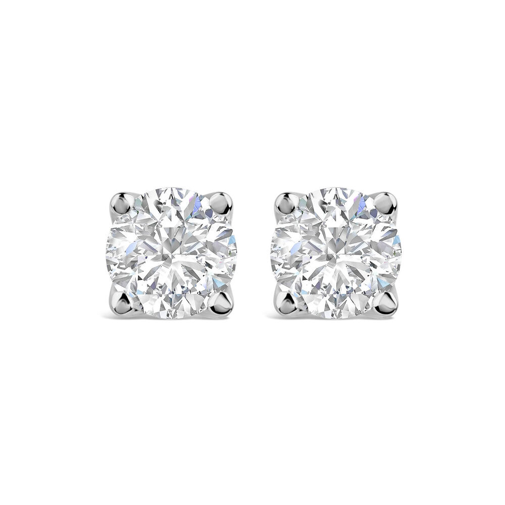 Born 18ct White Gold Lab Grown 1ct Diamond Stud Earrings