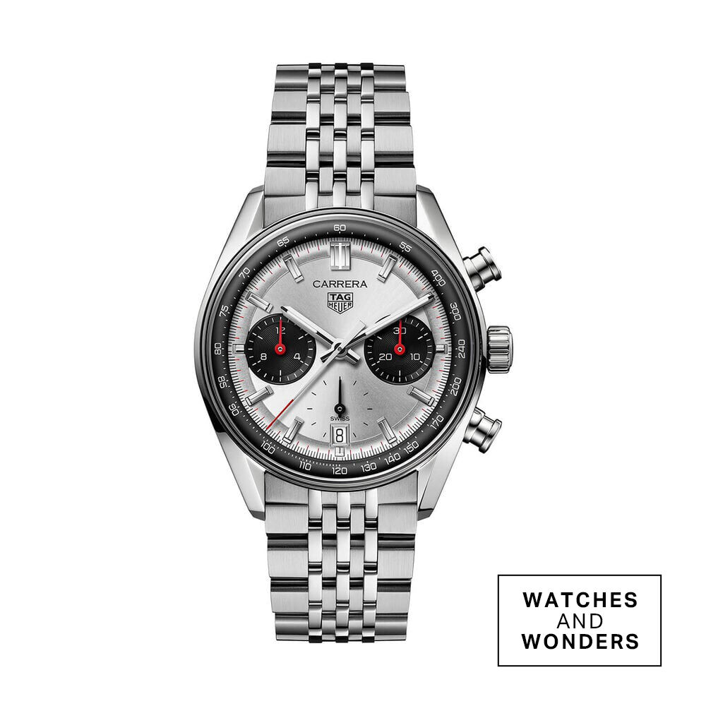TAG Heuer Carrera Chronograph 39mm Silver Dial Steel Bracelet Watch