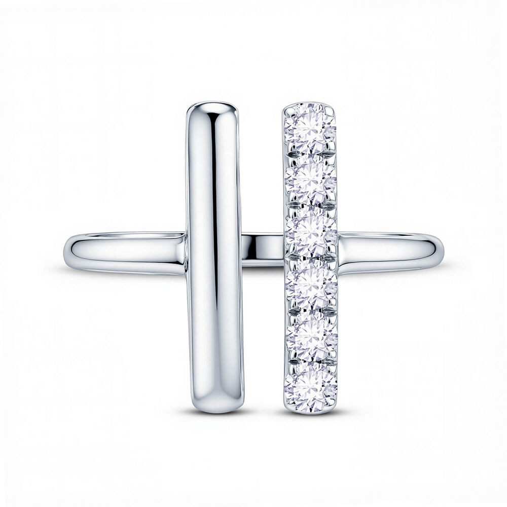 Born Axis Sterling Silver 0.30ct Lab Grown Diamond Split Ring