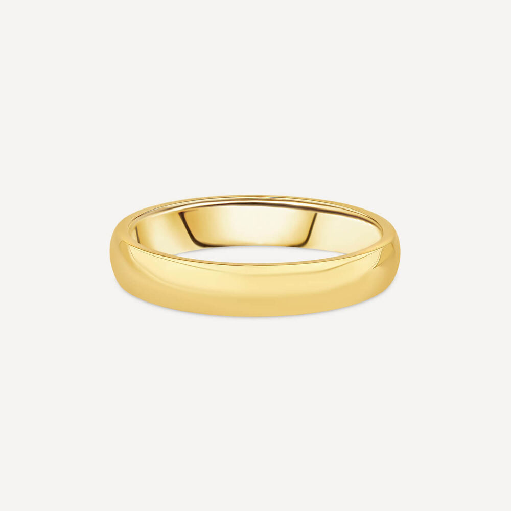 18ct Yellow Gold 3mm Plain D-Shape Wedding Ring image number 2