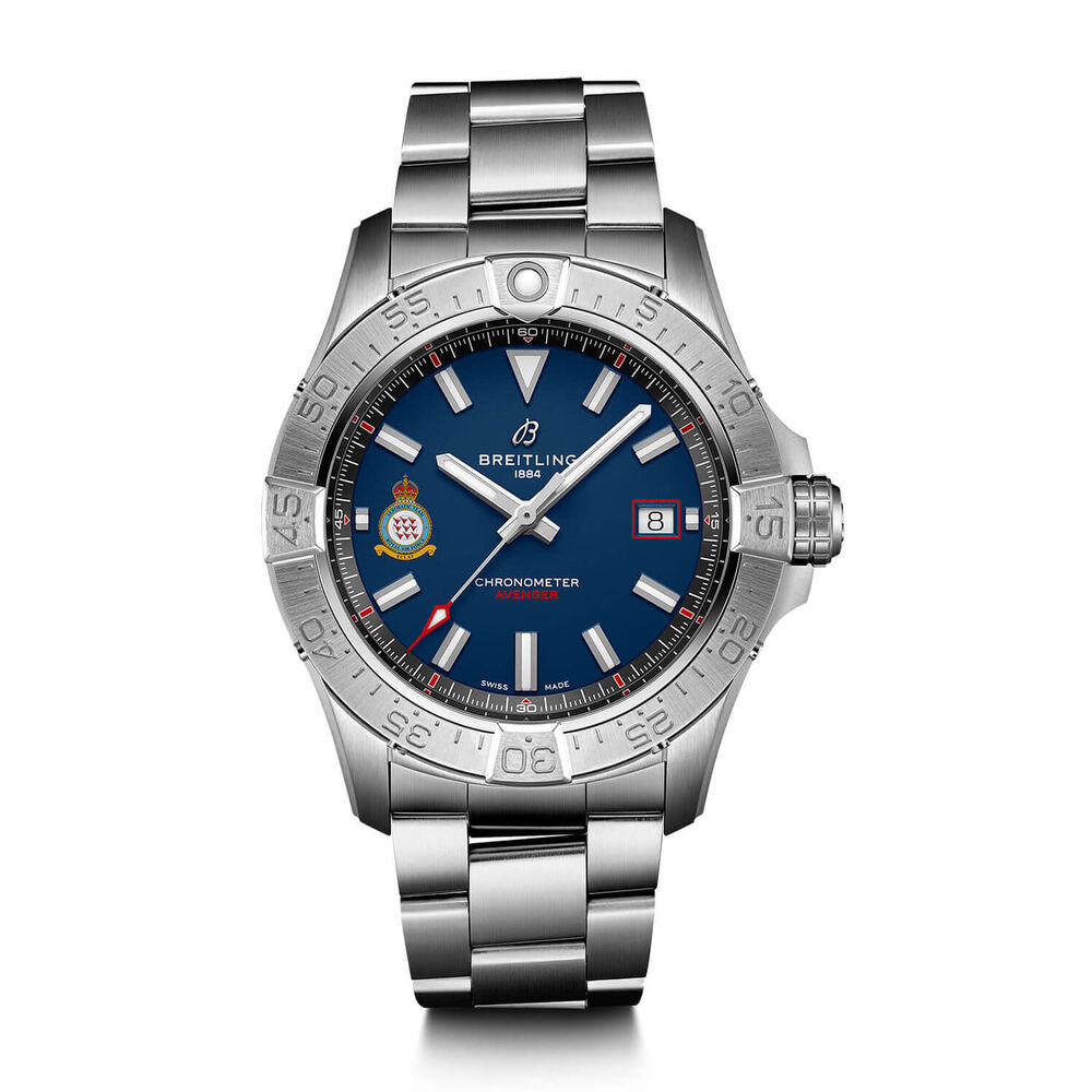 Breitling Avenger Auto 42 Red Arrows 60th Anniversary Edition Blue Dial Steel Bracelet Watch image number 0