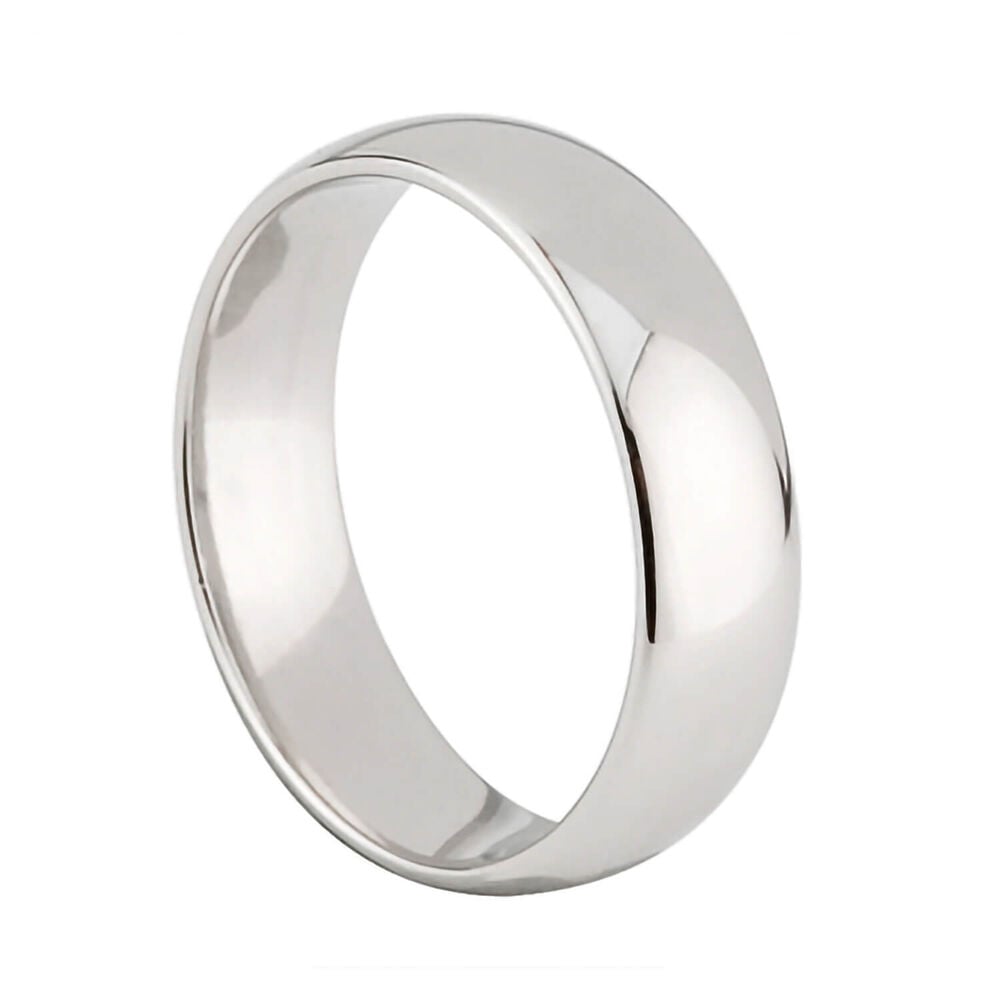 Men's platinum 6mm classic court wedding ring image number 0
