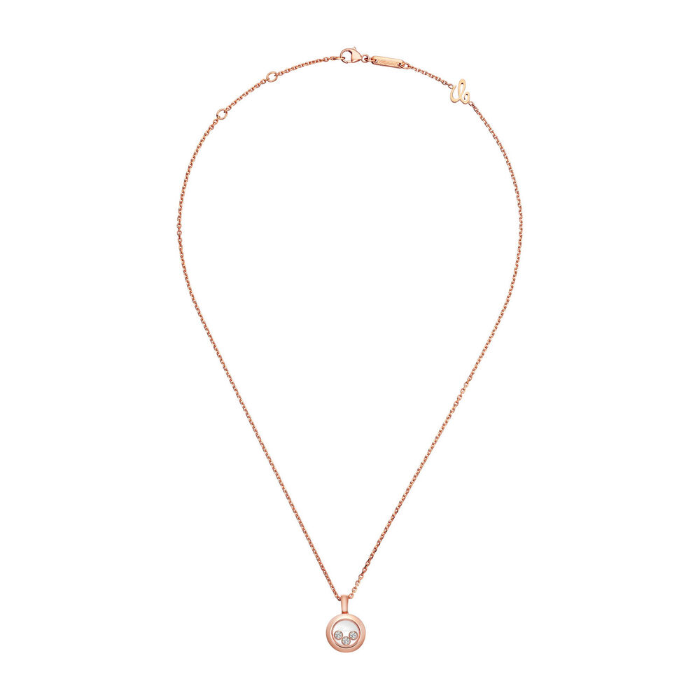 Chopard 18ct Rose Gold Happy Diamond Icon Round Pendant image number 0