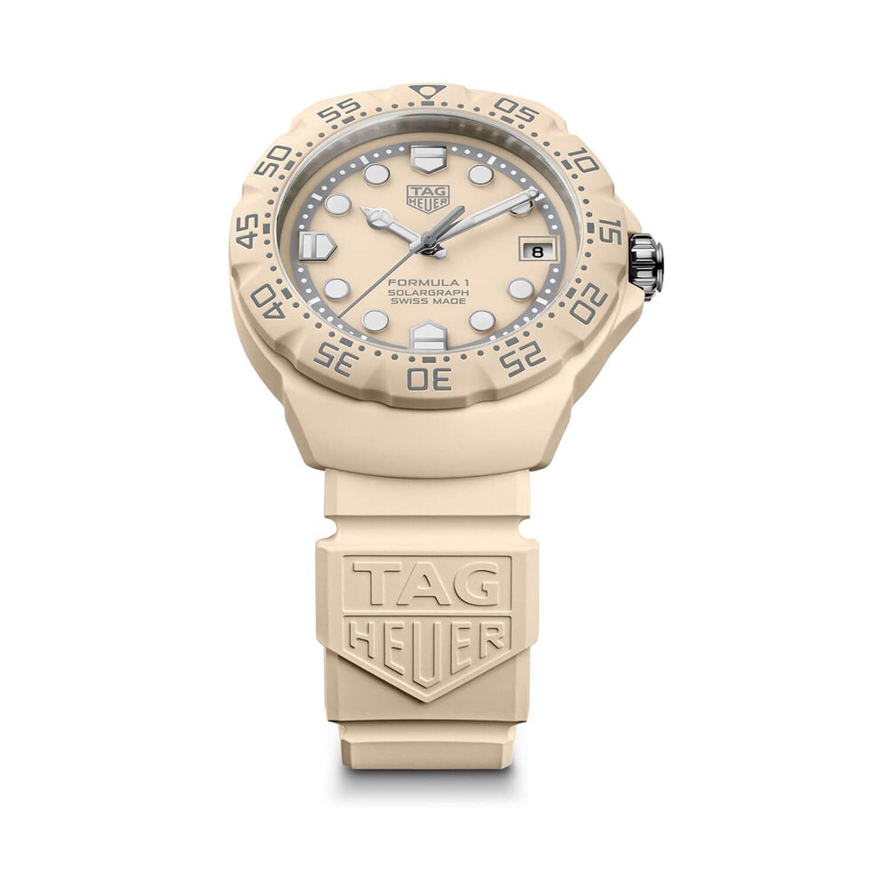 TAG Heuer Formula 1 Solargraph Beige Dial Rubber Strap Watch