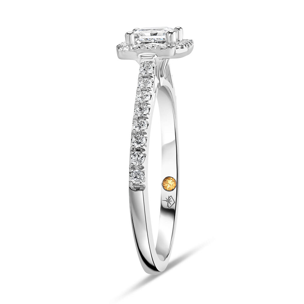 Northern Star 0.80ct  Diamond Halo Stone Shoulders 18ct White Gold Ring image number 3