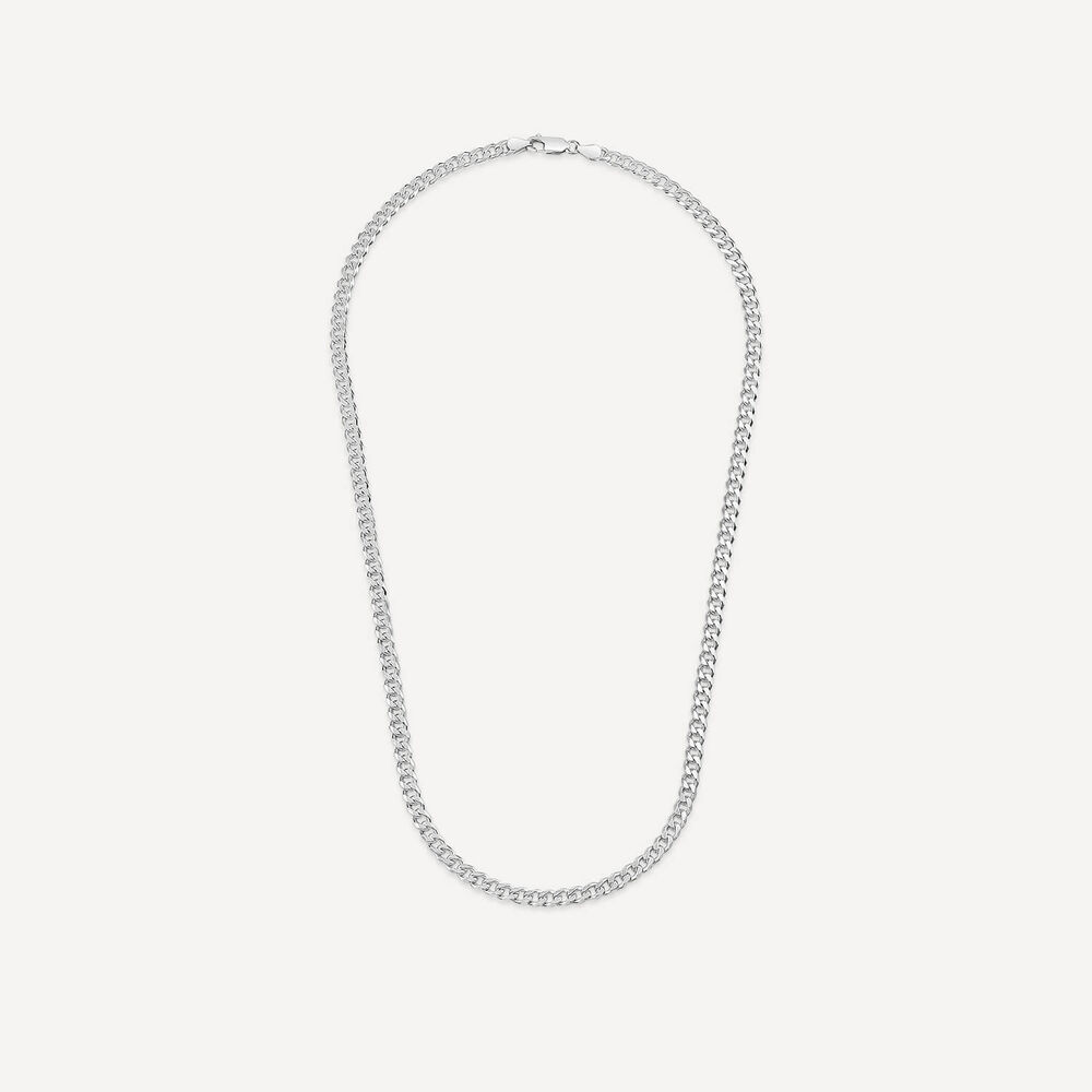 Sterling Silver Curb 20' Diamond Cut Men's Chain image number 2