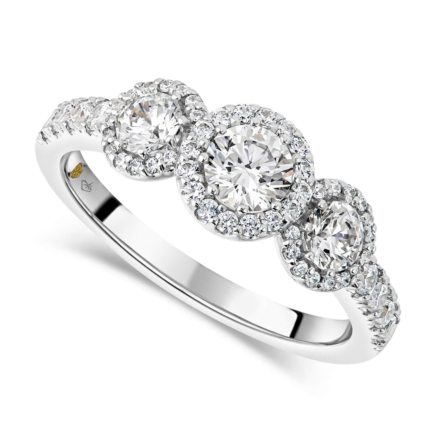 Diamond ring with three diamonds online