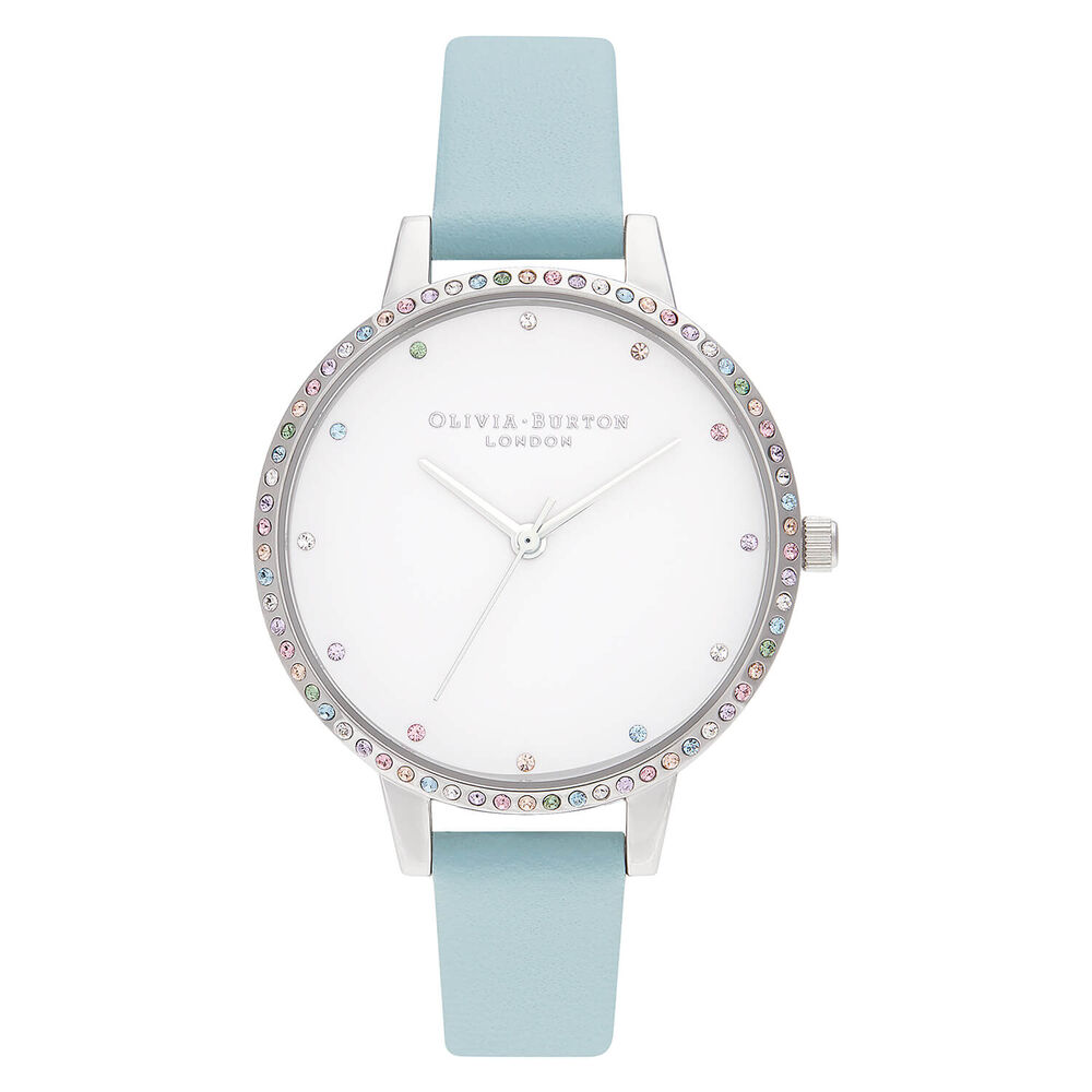 Olivia Burton Rainbow Bezel Turquoise & Silver Ladies Watch