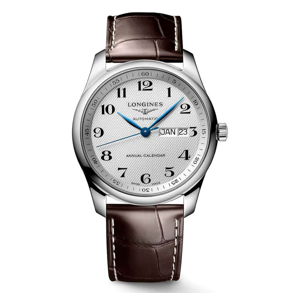 Longines Watchmaking Tradition Master Silver Brown Leather Strap Watch