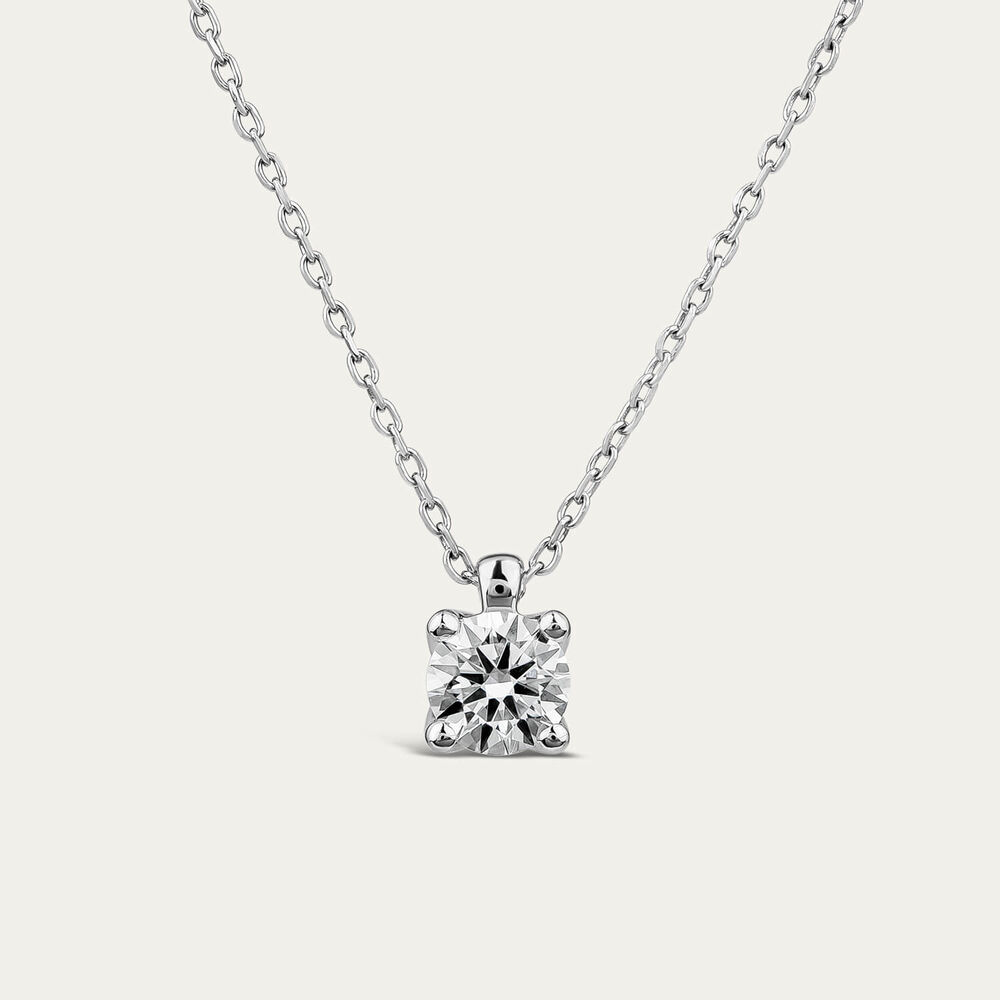 Born 9ct White Gold Lab Grown 0.50ct Diamond Round Brilliant Pendant