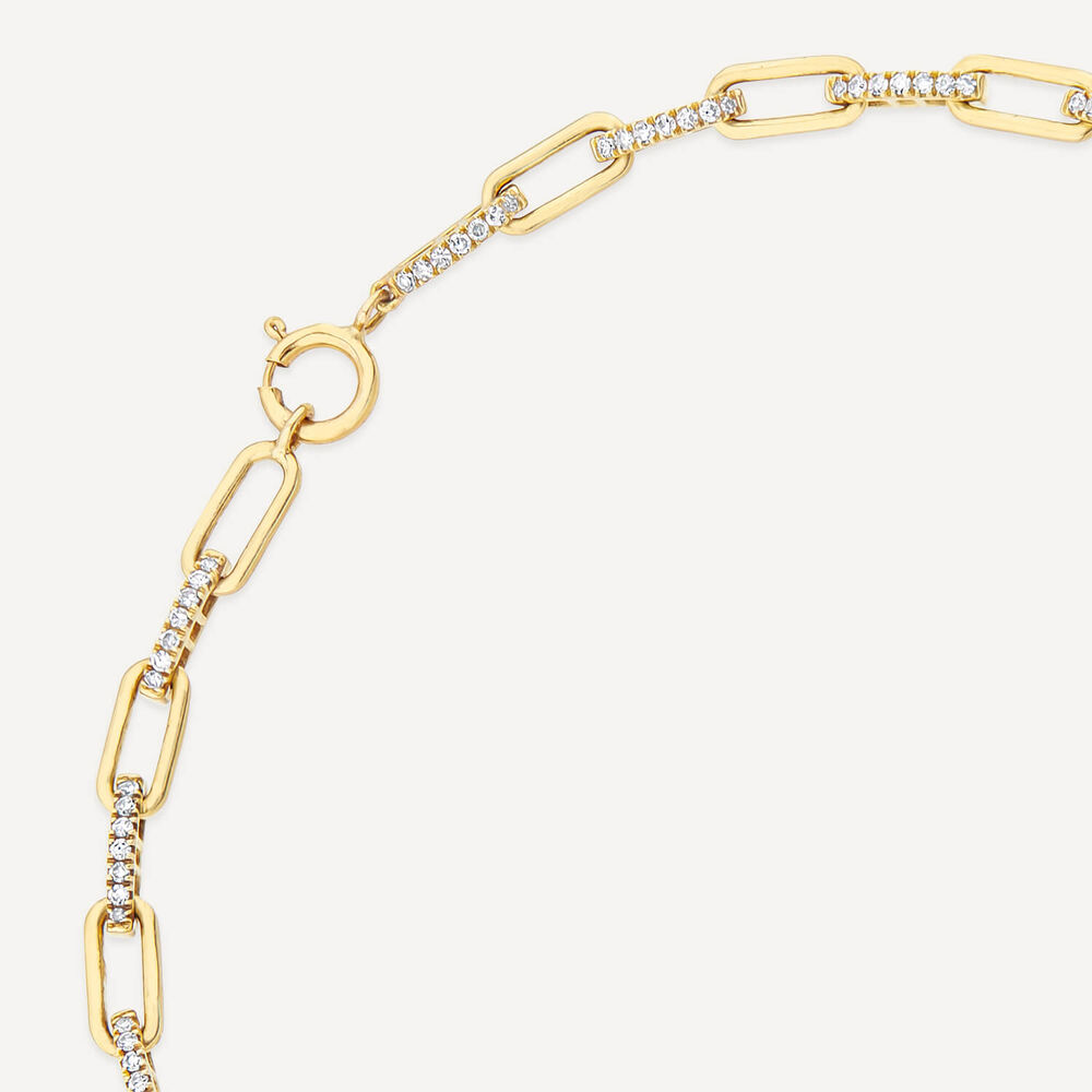 9ct Yellow Gold 0.40ct Diamond Paperlink Bracelet image number 3