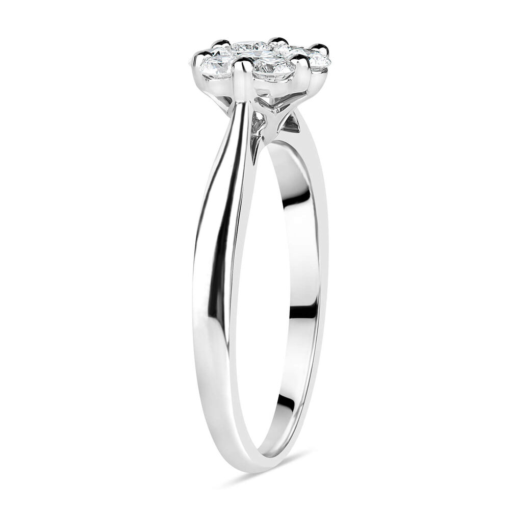 Platinum 0.50ct Diamond Flower Cluster Ring image number 3