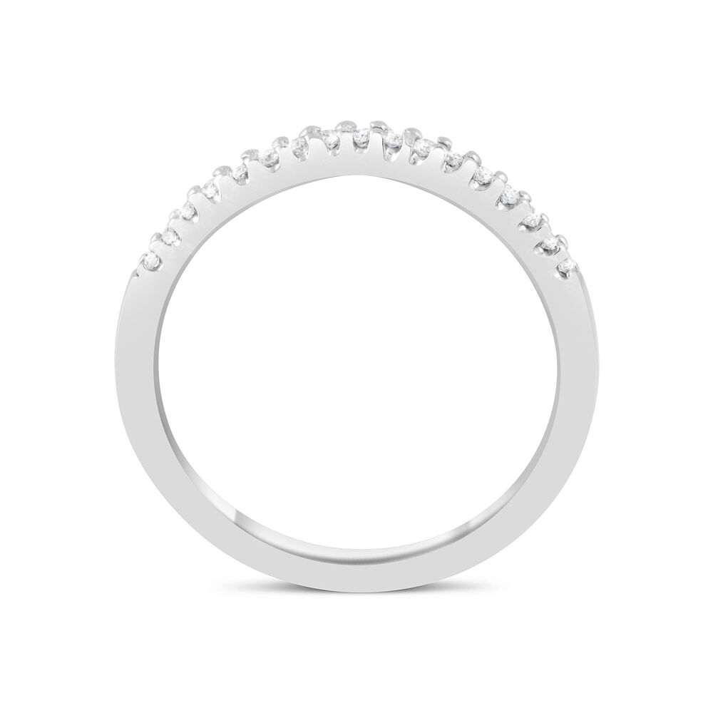 Ladies' 18ct white gold 0.16 carat diamond shaped 2mm wedding ring image number 2