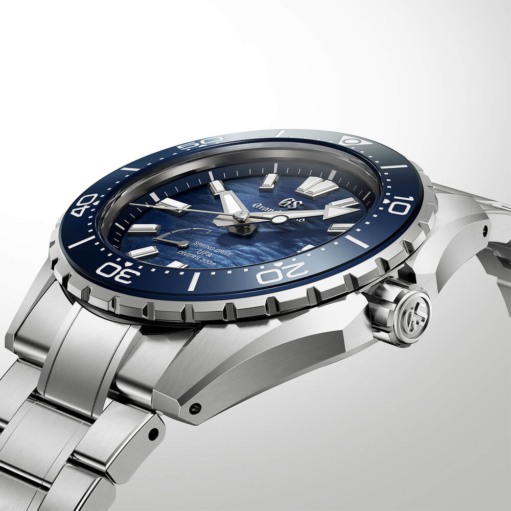 Grand Seiko &lsquo;Ushio&rsquo; Diver Spring Drive UFA 40.84mm Blue Dial Titanium Bracelet Watch