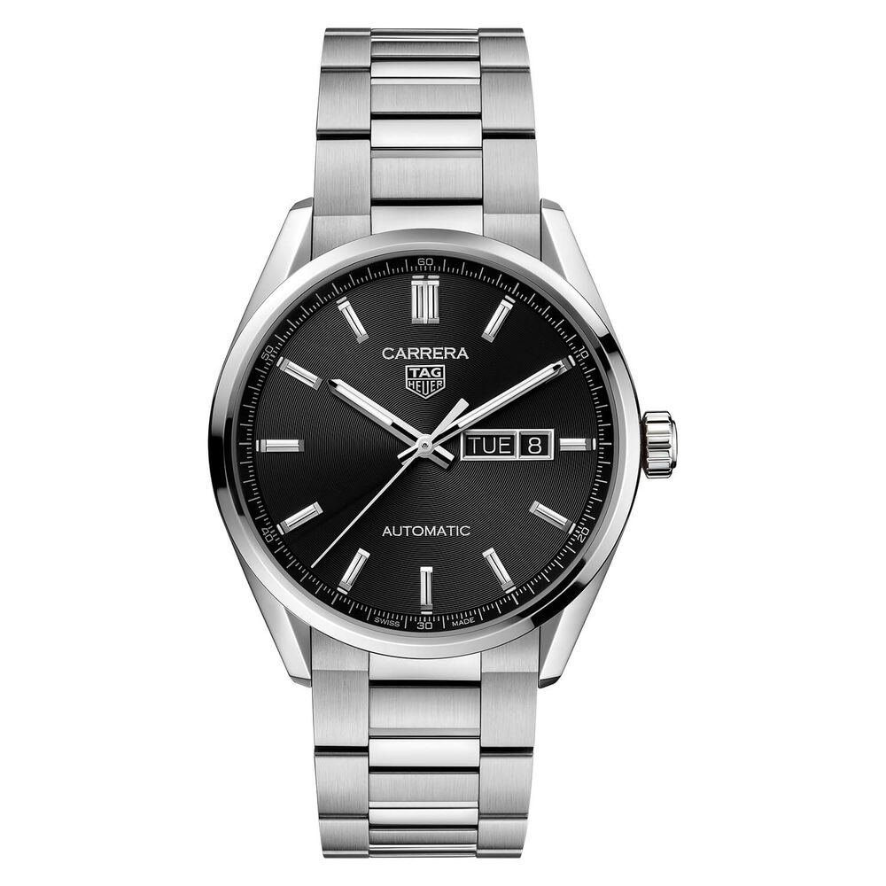 TAG Heuer Carrera Day-Date 41mm Black Dial Stainless Steel Bracelet Watch image number 0