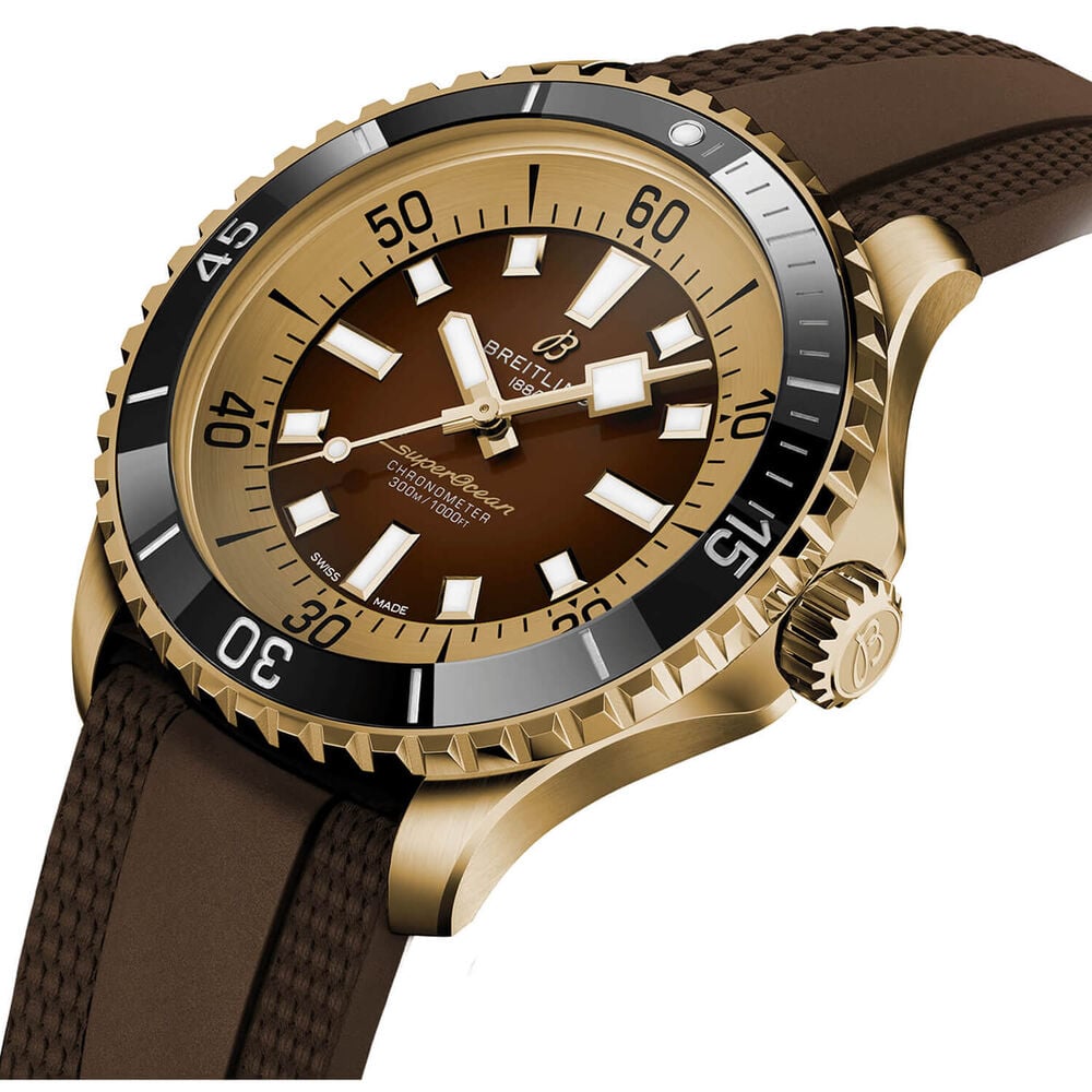Breitling Superocean Automatic 44 Brown Dial Strap Watch