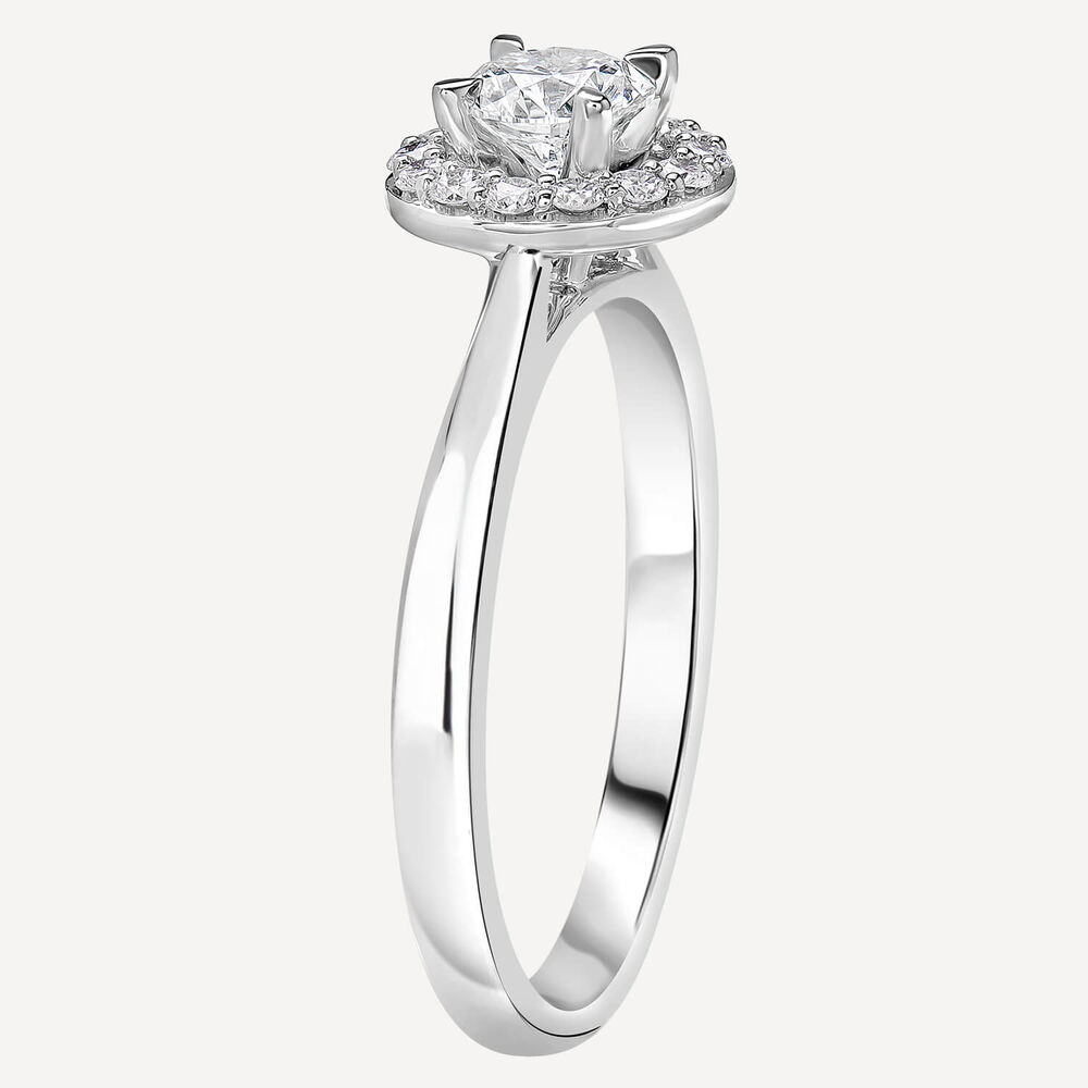 Platinum 0.55ct Amia Diamond Halo Ring image number 5