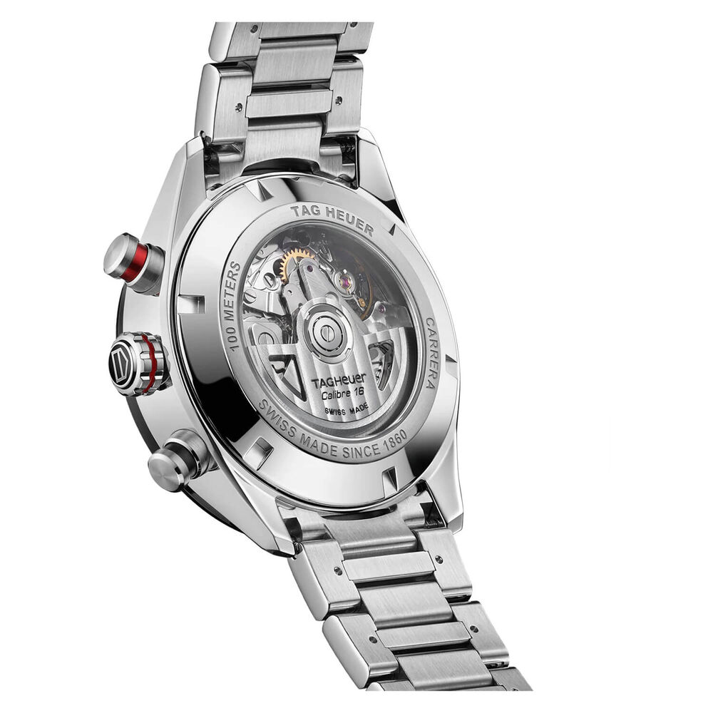 TAG Heuer Carerra Chronograph  44mm Black Dial & Bezel Stainless Steel Bracelet Watch image number 2