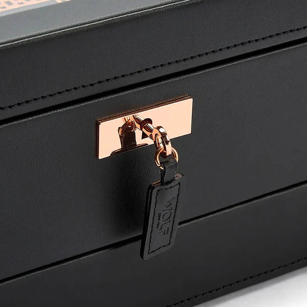 WOLF Axis 10 Pc Copper Plated Finish Vegan Leather Watch Box With Drawer