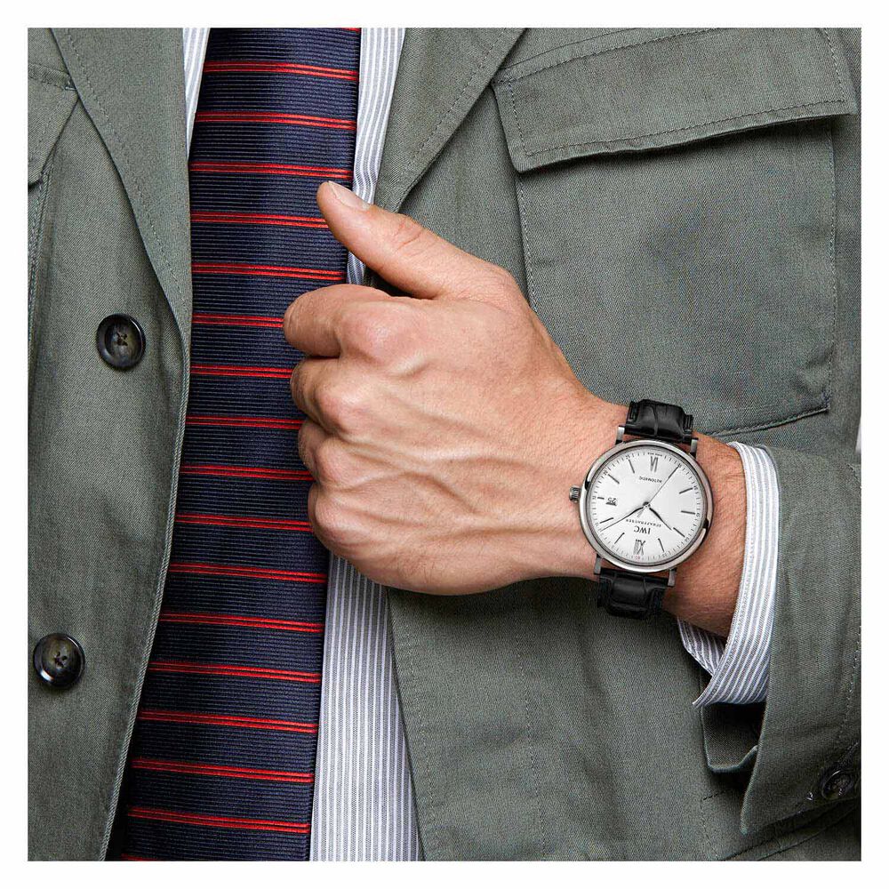 IWC Schaffhausen Portofino Automatic Silver Dial Black Strap Watch image number 8