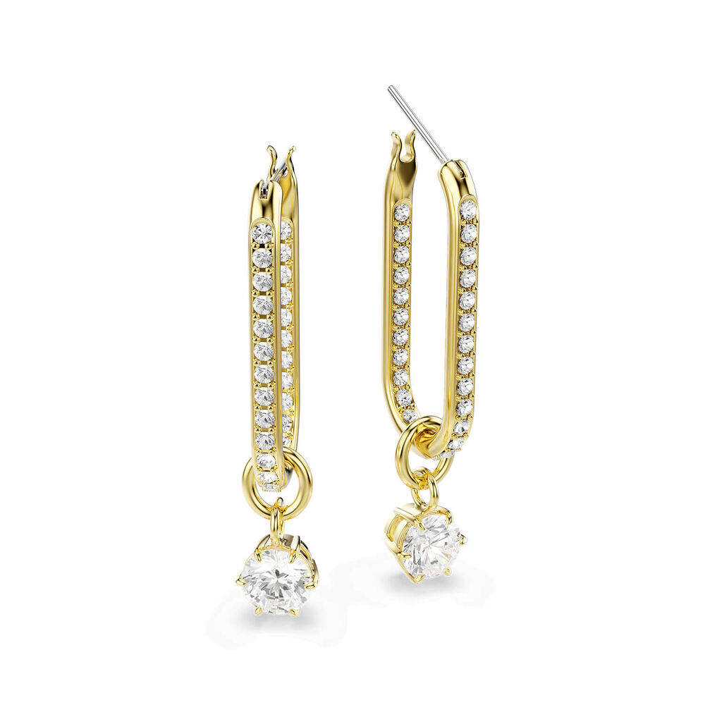 Swarovski Constella Crystals & Cubic Zirconia 18ct Yellow Gold Finished Drop Earrings