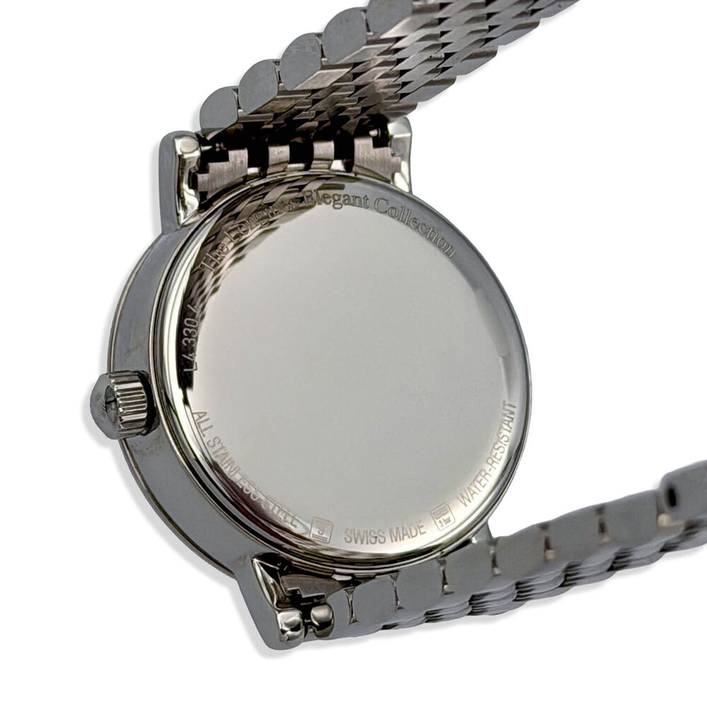 Pre-Owned Longines Elegant 30mm White Dial Moonphase Steel Bracelet Watch