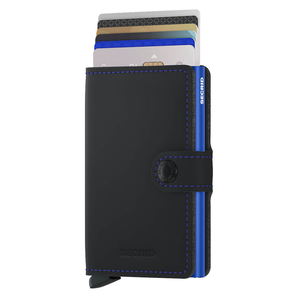 Secrid Matte Black & Blue Miniwallet image number 2