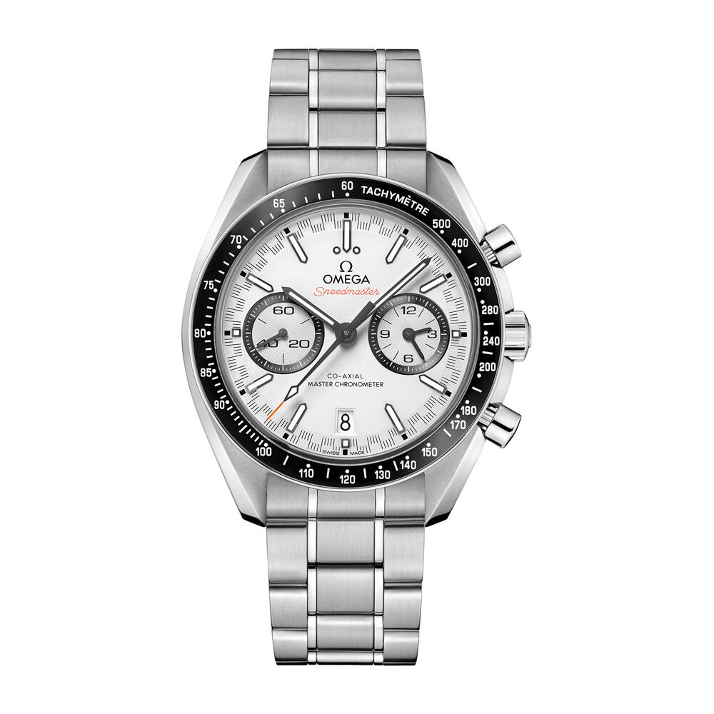 Pre-Owned OMEGA Speedmaster Racing  Master Chronometer 44mm White Dial Steel Bracelet Watch