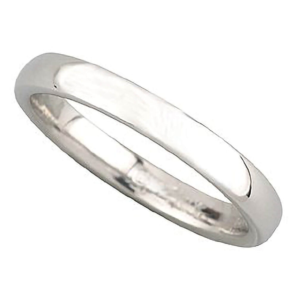 Ladies' 18ct white gold 2.5mm classic court wedding ring image number 0