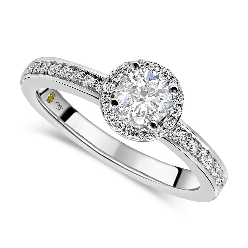 Northern Star 18ct White Gold 0.75ct Diamond Halo & Shoulders Ring