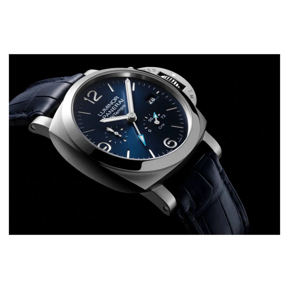 Panerai Luminor 44mm BiTempo Blue Dial Strap Watch image number 3