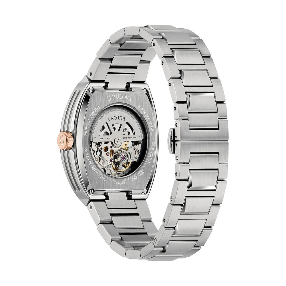 Bulova Maquina Skeleton 40mm Blue Dial Steel Bracelet Watch image number 1