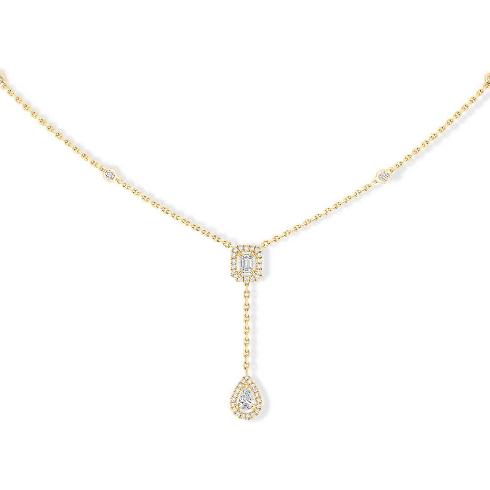 My Twin 18ct Yellow Gold 0.36ct Diamond Tie Necklace image number 0