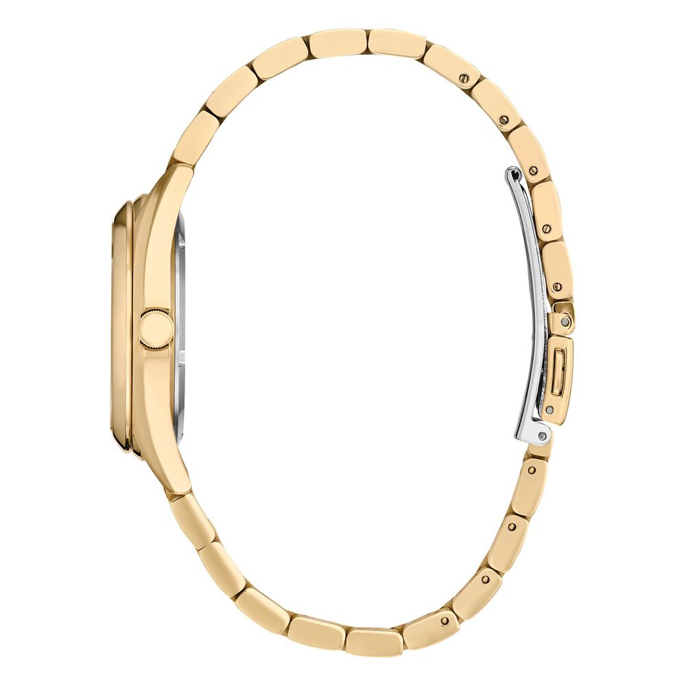 Citizen Classic Eco Drive 33mm Pearlised Dial Yellow Gold PVD Case Bracelet Watch